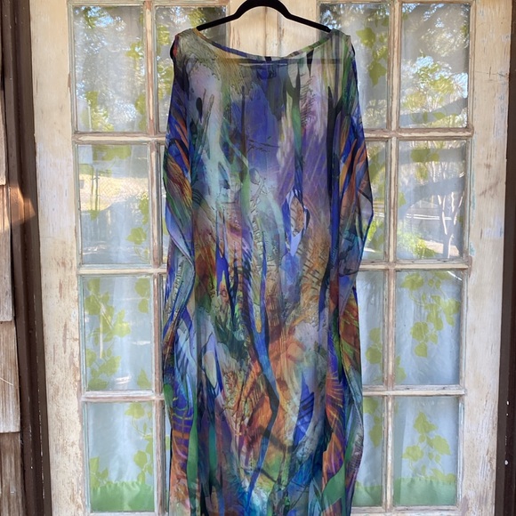 ADRIANA ROSILES Chiffon Caftan O/S - Picture 2 of 8